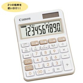 ポイント増量中 【取り寄せ品】CANON キヤノン カラフル電卓 ミニ卓上サイズ 10桁 アイボリー LS-105WUC-IV