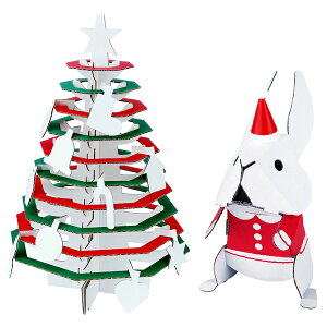 只今ポイント10倍 ハコモ ダンボール工作キット hacomo kids クリスマスツリー&うさぎ THM-2405