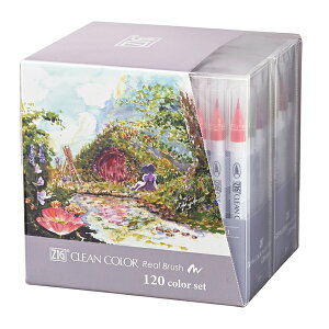 �y�y�V�労�ӍՒ��|�C���g10�{�z �y���񂹕i�z���| Kuretake ZIG�N���[���J���[���A���u���b�V�� 120�F�Z�b�g RB-6000AT/120V