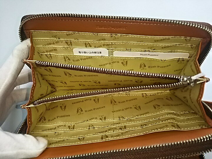 ハッシュパピー セカンドウォレット Hush Puppies ダブルファスナー 人気 使いやすい 大容量 本革 犬のロゴ 男女兼用 財布 長財布 人気の贈り物が大集合 Hush