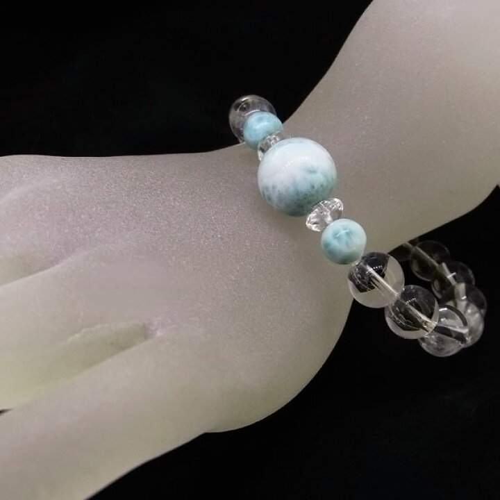 楽天市場】ラリマー 15mm 水晶 天然石 ブレスレット healing ブルー系 