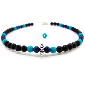 Silver925 ターコイズ ラピスラズリ オニキス デザイン アンクレット ブレスレット シルバー 天然石 パワーストーン メンズ レディース 誕生日 プレゼント ギフト