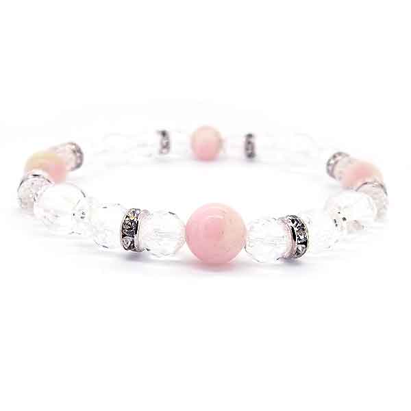 楽天市場】ピンクオパール 10月 誕生石 ブレスレット 数珠ブレス 水晶