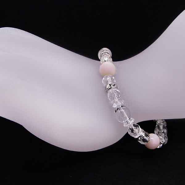 楽天市場】ピンクオパール 10月 誕生石 ブレスレット 数珠ブレス 水晶