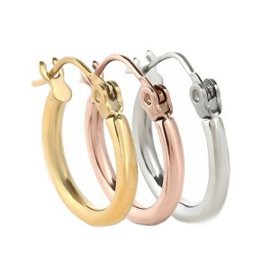 サージカルステンレス 2φ×15mm幅 パイプ フープ リング ピアス 選べる3カラー 両耳用ペアセット 大きめ わっかピアス レディース メンズ 誕生日プレゼント ギフト