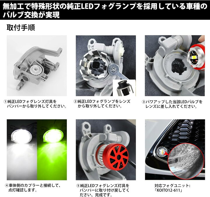 楽天市場】プリウス 50系 LED 純正 フォグ 交換用バルブ 後期(H30.12 