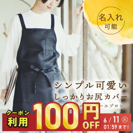 【6/11 01:59まで！】【クーポン利用100円OFF】エプロン お尻が隠れる 黒 ポリエステル100% 速乾 レディース 幅広 カフェエプロン 飲食店 おしゃれ かわいい ワンピース スカート シンプル プレゼント ギフト 母の日