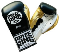 PRIZE RING "Pro-fight G10" 試合用ボクシンググローブ 黒/ゴールド 10oz