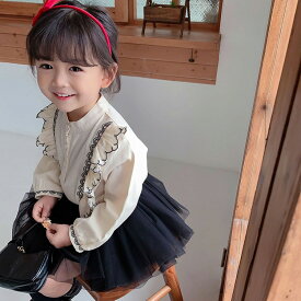 子供服 上下セット セットアップ 女の子 2点セット 長袖 ブラウス スカート カジュアル キッズ 可愛い オシャレ 通学 小学生 卒業式 入学式 発表会 七五三