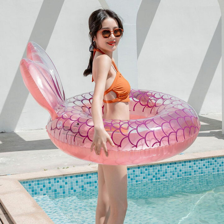 品多く 即購入歓迎 新品 大きな人魚の浮き輪 110㎝ ピンク ♬インスタ映え♬