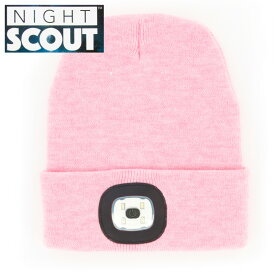 【お買い物マラソン 限定クーポン】帽子 メンズ レディース ニット帽 LEDライト付 ピンク ナイトスカウト KNS0005NIGHT SCOUT LED Beanie ビーニー