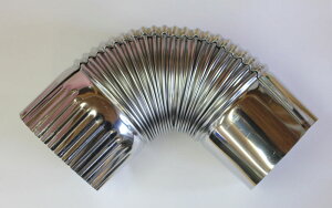 ステンレス煙突 異径エビ曲り 3寸5分×4寸(約106mm×121mm)