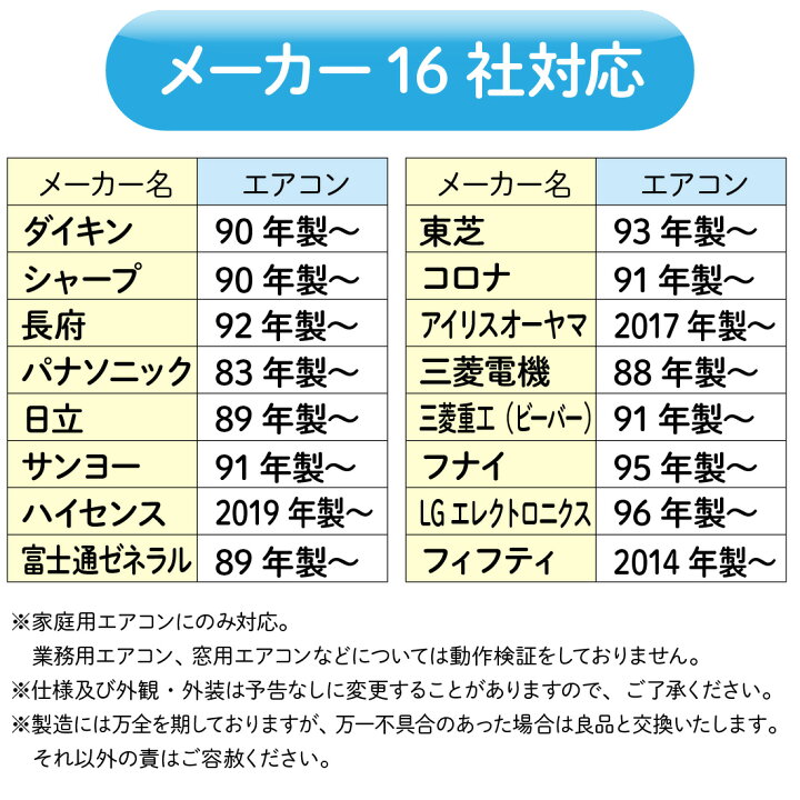 楽天市場】【在庫有】エルパ エアコンリモコン RC-AC38 メーカー16社 