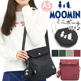 ショルダーバッグ レディース メンズ MOOMIN ムーミン ショルダー バッグ 口折れ フラップ 肩掛け 斜め掛け ミニショルダー 男女兼用 かばん かわいい ミイ リトルミイ ニョロニョロ スナフキン サブバッグ 旅行 軽量 おしゃれ シンプル ブラック 黒 A5 2.5L RMNK-01