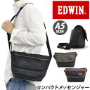 エドウイン ショルダーバッグ EDWIN メッセンジャーバッグ コンビ合皮 ミニ メッセンジャー バッグ ショルダー 斜め掛け 肩掛け A4 合皮 小さめ コンパクト かばん レディース メンズ 通学 通勤 人気 ブラック 大人 学生 社会人 22269303