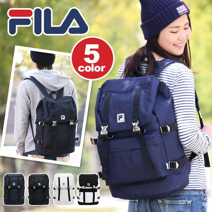 楽天市場 完売 Fila フィラ リュックサック リュック 大容量 デイパック バックパック フラップ かぶせ レディース メンズ 男女兼用 男子 女子 かばん バッグ 通学リュック 通学カバン 軽量 通学 通学用 紺 おしゃれ デカリュック マザーズバッグ マザーバッグ Fm24