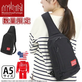 ManhattanPortage マンハッタンポーテージ ボディバッグ 限定モデル BE＠RBRICK ベアブリック 正規品 ボディ バッグ カバン メンズ レディース ユニセックス サブバッグ アウトドア 散歩 ブラック 黒 A5 Little Italy Cross body Bag w MP1927BE@RBRICK24