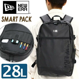 リュック メンズ 28L NEW ERA ニューエラ リュックサック ビジネス 黒リュック バックパック デイパック 通勤 通学 かっこいい 仕事 出張 カジュアル 学生 大学生 丈夫 アウトドア ブラック 黒 A4 B4 PC収納 スーツ ビジカジ 街用 旅行 Smart Pack 13061318