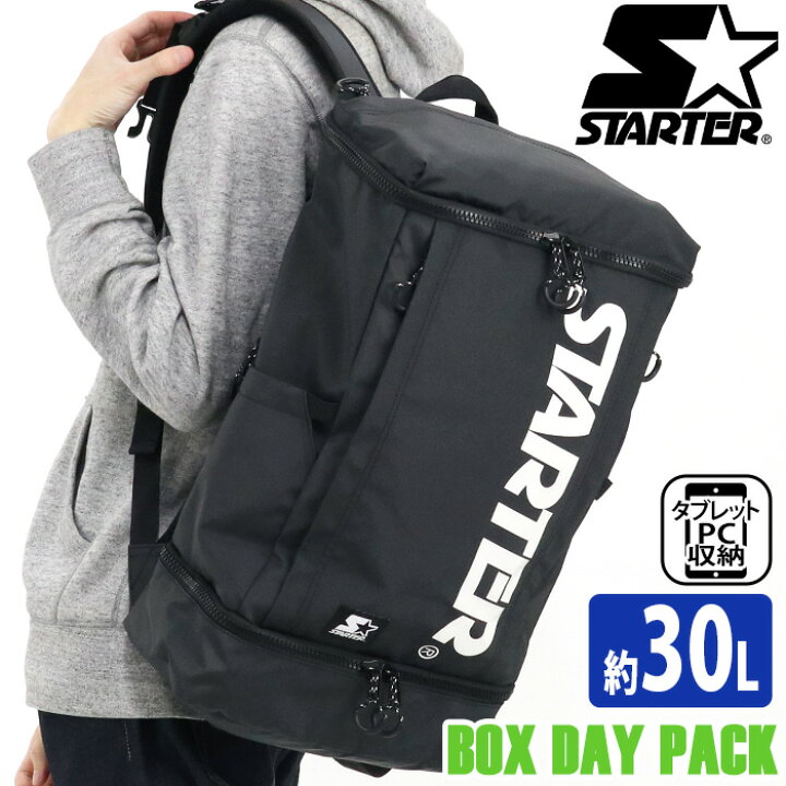 楽天市場 完売 リュック メンズ レディース 大容量 Starter スターター ボックスデイパック リュックサック Box型 バックパック デイパック ボックスリュック バッグ 通勤 通学 男子 女子 スポーツ 学生 部活 遠征 中学生 高校生 大学生 流行 B4 Pc収納 シューズ