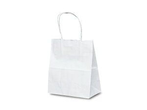 【25枚入/バラ】 手提袋 1117 自動紐手提袋 T-1 カラー(白無地) 紙袋 ベルベ 180×100×210mm 00096279 プロステ