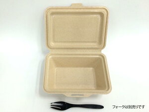 【50枚入/バラ】 弁当容器 ランチボックス KM-52 ナチュラル【weeco】 ケーピープラテック 紙製 使い捨て容器 耐油 防水 レンジ可 テイクアウト 00310845