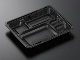 【50枚入/バラ】弁当容器 CTガチ弁L IK24-20A BK 業務用 業者 身 中央化学 本体のみ 使い捨て ブラック 467123