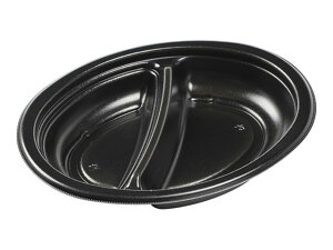 【25枚入/バラ】カレー容器 MFPデリプレ26-19-1 黒 本体のみ 業務用 業者 電子レンジ可 テイクアウト 使い捨て容器 エフピコ 556617