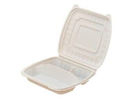 【50枚入/バラ】プラスチック容器 テイクアウト 嵌合コーンスターチパック IDFP-50P浅型(仕切有り) weeco…