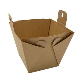 【400枚】カフェキュートBOX 本体(茶) 廣川 使い捨て弁当容器 テイクアウト 00681563 プロステ
