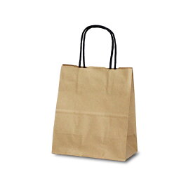 【25点】紙手提袋 1128 自動紐手提袋 T-1 茶無地(黒紐) ベルベ 00629036