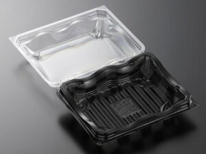 【1200枚】フードパック リップル 44545 デュークBK 業務用 業者 中央化学 惣菜 和菓子 弁当 外篏合 使い捨て 242450