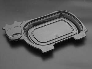 【200枚】APETうしさん 本体 黒 リスパック 業務用 業者 牛 トレー 533614