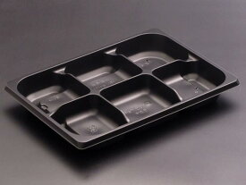【50枚】リスパック 弁当容器 饗膳 10 中皿6 黒 キョウゼン1ナカサラ6クロ 6仕切 00546705 プロステ