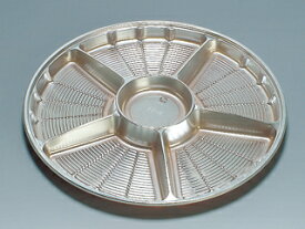 【120セット】サークルトレー FP-5シルバー(セット) 福助工業 オードブル容器 パーティー容器 クリスマス用機 00145797