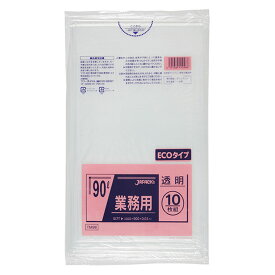 【30袋】TM98 強力ゴミ袋 エコタイプ 90L 透明 10枚 ジャパックス ゴミ袋 ごみ 00351083 プロステ