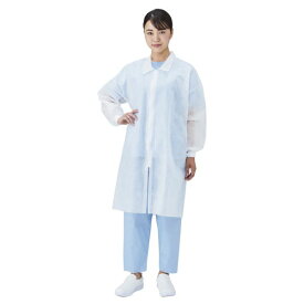 【50個】リブ付不織布白衣 ジッパータイプ 2L メディテックジャパン 00617721 プロステ