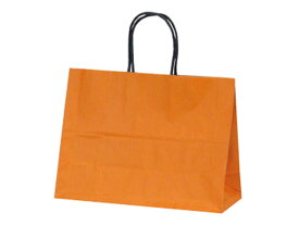 【200枚】1355 自動紐手提袋 T-6S カラー(オレンジ) ベルベ 手提げ 紙袋 紙の袋 エコ プレゼント 贈り物 00629044 プロステ