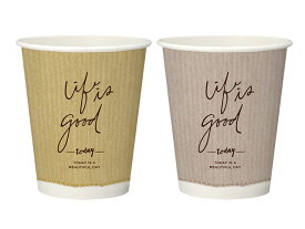 紙コップ 9オンス 耐熱 断熱カップ 9oz クラフトテイスト(2デザインアソート) 日本デキシー 使い捨てコップ 800枚 プロステ