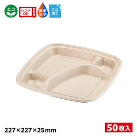 【50入】エコ容器 パルプモールド 弁当容器本体 クラフト色 BB竹バガス弁当 SDGs 環境 環境容器 食品容器 持続可能 N23ー23A ラミ 耐熱 耐油 耐水 電子レンジOK バガス容器 エコ容器 バガス エコ 653872