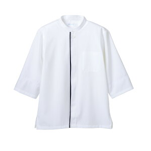【1枚】調理コート 兼用 7分袖 白/黒 M 住商モンブラン 00392999 プロステ