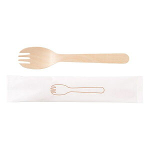 【30袋】やなぎプロダクツ カトラリー 紙完封木製先割れスプーン16cm 100本入 00700626 プロステ