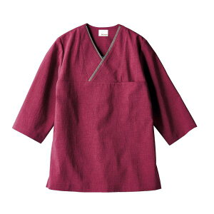 【1枚】住商モンブラン ユニフォーム OV6502-5_L プルオーバー 兼用 7分袖 ワイン/グレー L 00443141 プロステ