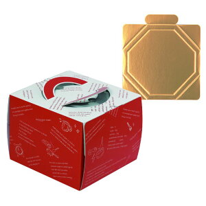 【100セット】ケーキ箱 ルージュデコ7号(金台紙付) ヤマニパッケージ 00609256