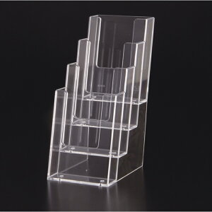 【20点】売場備品 カタログホルダー 4C110 A4三ツ折4段 友屋 00806501