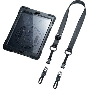 SANWA iPad 10.2�C���` �O�ʕی�t�B���^�[�t�ϏՌ��P�[�X PDA-IPAD1620BK