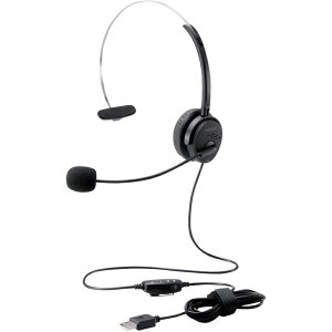 ELECOM �I�[�o�[�w�b�h�^�C�v�w�b�h�Z�b�g �Ў� USB 30mm�h���C�o �u���b�N HS-HP29UBK