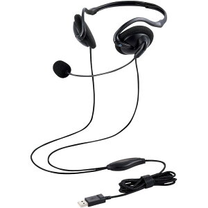 �y���[�J�[����T�z ELECOM�@�L���w�b�h�Z�b�g�@�l�b�N�o���h�^�@�܂肽���ݎ��@USB�@�����@�u���b�N�@HS-NB06UBK