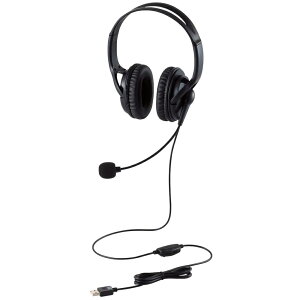 ELECOM�@�L���w�b�h�Z�b�g�@�����I�[�o�[�w�b�h�@��^�@USB�|A�@1�D8m�@�u���b�N�@HS-HP02SUBK