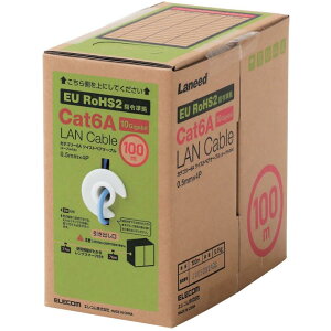 ELECOM LAN�P�[�u�� CAT6A�Ή� RoHS �R�l�N�^���� �P�� �����b�N�X 100m �u���[ LD-GPAL/BU100RS