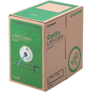 ELECOM EU RoHS�w�ߏ���LAN�P�[�u�� CAT5E 100m �u���[ LD-CT2/BU100/RS